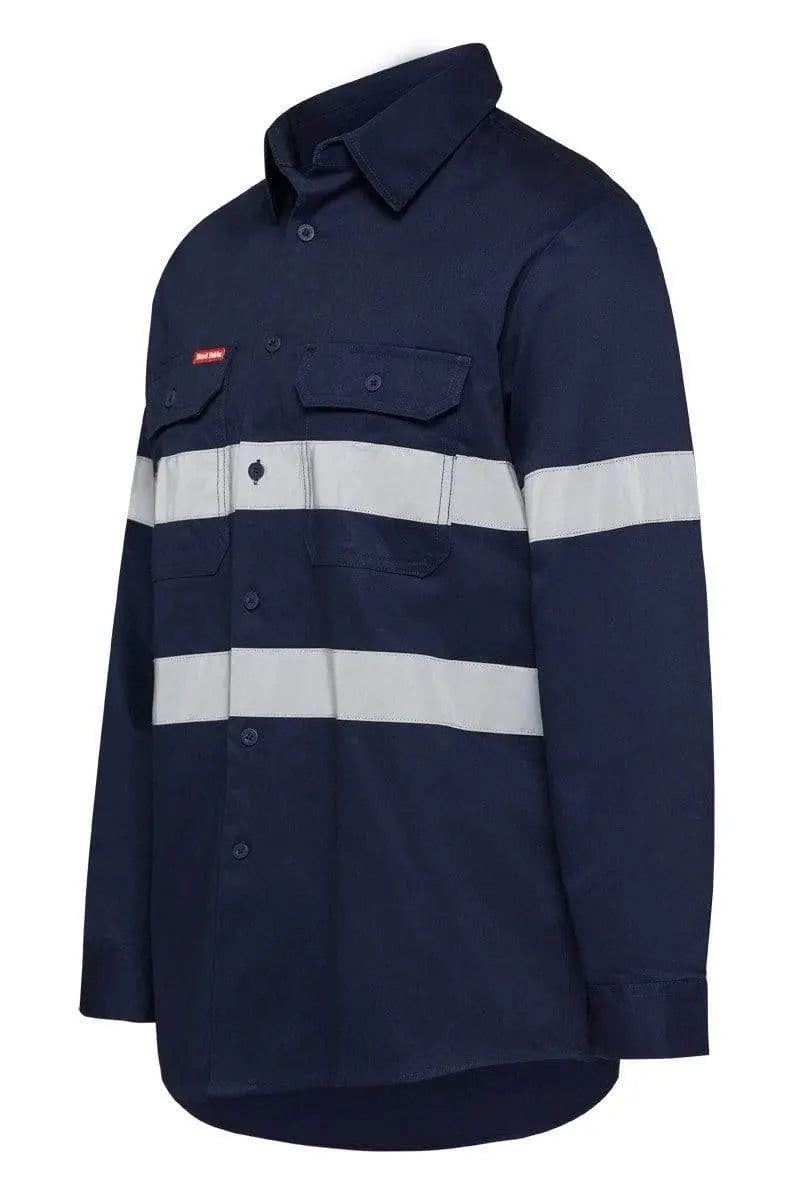 Hard Yakka Taped Long Sleeve Cotton Drill Shirt Y07227 Work Wear Hard Yakka Navy (NAV) XS
